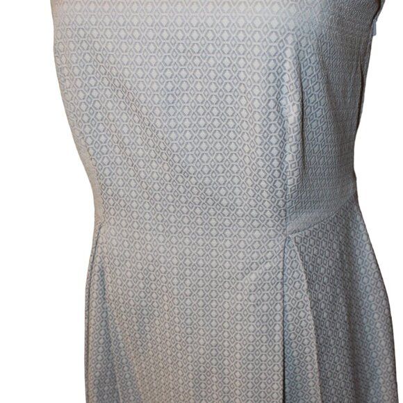 CLEARANCE SALE! Pure Collection Grey Geo Print Jacquard Fit Flare Dress 10 NWT's - Picture 4 of 16